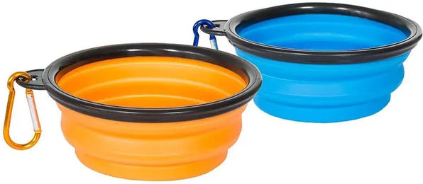 Trespass Sippy Zusammenklappbarer Reisenapf für Hunde aus Silikon in Orange/Bunt – Bild 1 von 5