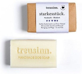 Treusinn Hundeseife STARKES STÜCK Blitzblank Sanfte Fellseife mit Oliven-Kokosöl Vegan 115 g – Bild 1 von 1