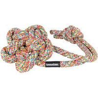 Produktbild von treusinn. Hundespielzeug Bloomy Rainbow bunt Größe L aus Tau mit 38 cm Länge und 11 cm Durchmesser