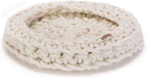 Treusinn Katzenkorb MEWOW aus 100% Schafschurwolle Creme Ø 45 cm – Bild 1 von 3