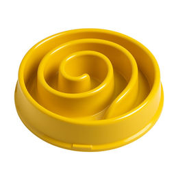 TRI International Antischlingnapf Slow Feeder für Hunde und Katzen mit Spiral Design in Gelb aus Kunststoff – Bild 1 von 2