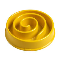 Produktbild von TRI International Antischlingnapf Slow Feeder für Hunde und Katzen mit Spiral Design in Gelb aus Kunststoff