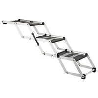 Produktbild von Trixie 3-stufige Falt-Treppe für Hunde aus Aluminium und Kunststoff in Silber/Schwarz