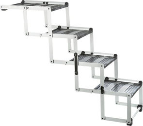 Trixie 4-stufige Falt-Treppe aus Aluminium für alle Altersstufen in Silber Schwarz Grau – Bild 1 von 11