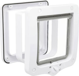Trixie 4-Wege Katzenklappe mit Tunnel weiß aus Kunststoff 20 x 22 cm - 580 g – Bild 1 von 4