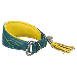 Trixie Active Comfort Windhundehalsband XS für kleine Hunde mit Zug-Stopp in Petrol Gelb - 1 Stk. – Bild 1 von 2