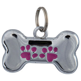 Trixie Adressanhänger Hund Schmuckanhänger aus Metall in Rosa und Silber – Bild 1 von 2