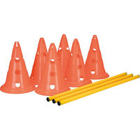 Produktbild von Trixie Agility-Hindernis-Set für Hunde aus Kunststoff, 3-teilig, Orange/Gelb, Ø 23 x 30 cm, 78 cm
