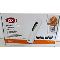 Produktbild von Trixie Akku-Schermaschinen-Set TR1600 weiß mit Edelstahl-Aufsätzen für Hunde