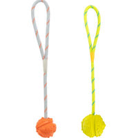 Produktbild von Trixie Aqua Toy Ball am Seil Wasserspielzeug aus Naturkautschuk rot gelb - 1 Stk.