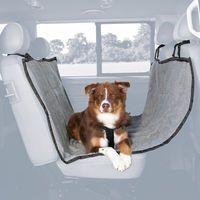 Produktbild von Trixie Autoschondecke aus Polyester mit Lammfell-Imitat für große Hunde, wasserabweisend, hellgrau/schwarz, 1,45 x 1,60 m - 1,45 m