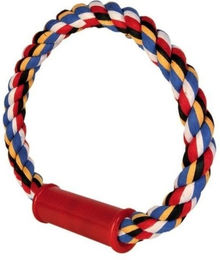 Trixie Baumwollring mit Griff Zahnpflege Tauspielzeug für Welpen Mittel 30 cm Natur - 30 cm – Bild 1 von 4