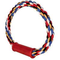 Produktbild von Trixie Baumwollring mit Griff Zahnpflege Tauspielzeug für Welpen Mittel 30 cm Natur - 30 cm