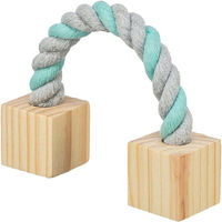 Produktbild von Trixie Baumwollspielseil mit Holzklötzchen für Kaninchen und Meerschweinchen 20cm - 20 cm