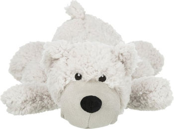 Trixie Be Eco Bär Elroy Hundespielzeug aus recyceltem Plüsch Weiß Grau 42 cm - 42 cm – Bild 1 von 3