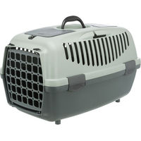 Produktbild von Trixie Be Eco Transportbox Capri 3 für kleine Hunde aus Recycling-Material anthrazit grau-grün Größe S 40 x 38 x 61 cm