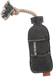 Trixie BE NORDIC Buddel am Tau Plüschspielzeug für Hunde aus Stoff in Grau Beige Schwarz – Bild 1 von 5
