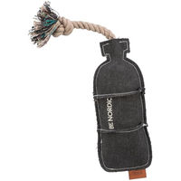 Produktbild von Trixie BE NORDIC Buddel am Tau Plüschspielzeug für Hunde aus Stoff in Grau Beige Schwarz