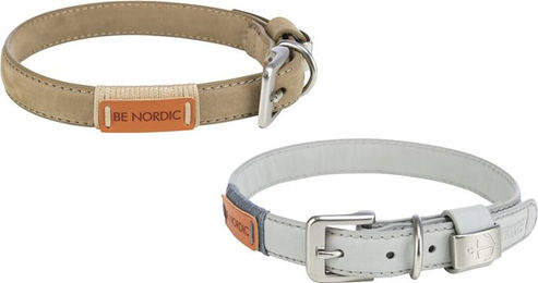 Trixie BE NORDIC Hundehalsband aus Leder in Beige und Grau Größe S-M – Bild 1 von 2