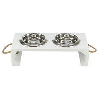 Produktbild von Trixie Be Nordic Napf-Set für Hunde aus MDF und Edelstahl in Weiß mit 2 x 0,9 l - 2 x 0,9 l