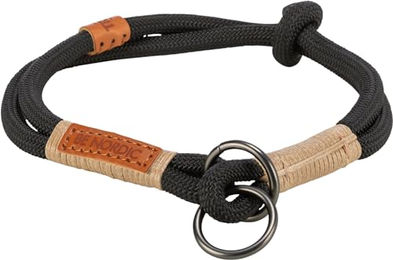 TRIXIE BE Nordic Zug-Stopp Erziehungshalsband für große Hunde, Größe L, Schwarz/Beige, Halsumfang 50 cm - 1 Stk. – Bild 1 von 5