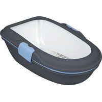 Produktbild von Trixie Berto Katzentoilette offene Schalentoilette aus Kunststoff mit Trennsystem in Grau und Blau