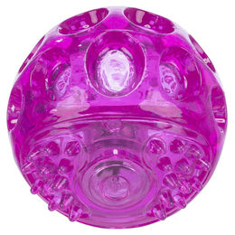 Produktbild von Trixie Blinkball Hundespielzeug aus TPR in Rosa und Lila schwimmfähig