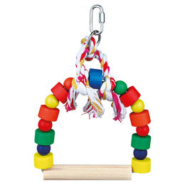 Produktbild von Trixie Bogenschaukel aus Holz mit bunten Holzklötzen für Vögel