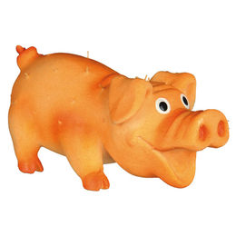 Trixie Borstenschwein Quietschspielzeug aus Latex für kleine Hunde in Rosa oder Orange - 10 cm – Bild 1 von 3