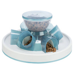 Trixie Cat Activity Tunnel Feeder Intelligenzspielzeug für Katzen in Blau und Weiß – Bild 1 von 4