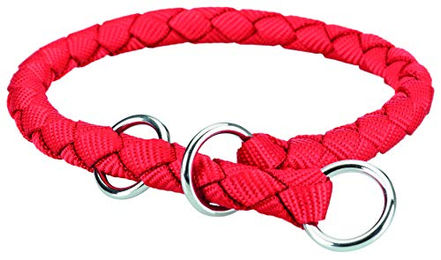 Trixie Cavo Zug-Stopp Erziehungshalsband für Hunde mit geflochtenem Gurtband in Rot, Halsumfang 39-45 cm – Bild 1 von 2