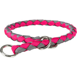 Produktbild von Trixie Cavo Zug-Stopp Hundehalsband aus Paracord in Fuchsia/Grau Größe S