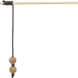 Produktbild von Trixie CityStyle Katzenspielzeug Spielangel mit Kugeln aus Kork und Holz in Natur Braun