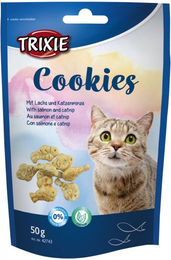 Trixie Cookies mit Lachs und Katzenminze Leckerli für Katzen 50 g - 50 g – Bild 1 von 3