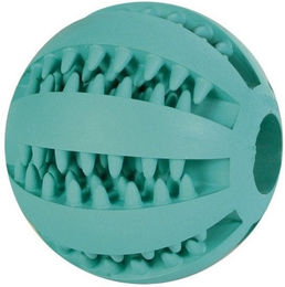 Trixie Denta Fun Ball Hundespielzeug aus Naturkautschuk zur Zahnpflege in Grün und Türkis - 5 cm – Bild 1 von 4