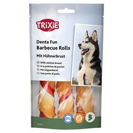 Trixie Denta Fun Barbecue Kaurollen mit Huhn und Rind, glutenfrei und ohne Zucker, 105 g - 3 x 105 g – Bild 1 von 7