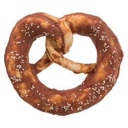 Produktbild von Trixie Denta Fun Duck Pretzel Zahnpflege-Snack für Hunde mit Ente und Rind glutenfrei und ohne Zucker 140 g - 25 x 140 g
