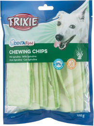 Trixie Denta Fun Kauchips mit Spirulina und Rind zur Zahnpflege für Hunde glutenfrei und ohne Zucker 100 g - 6 x 100 g – Bild 1 von 8