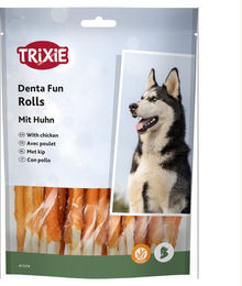 Trixie Denta Fun Kaurollen Huhn und Rind Zahnpflege-Snack für Hunde glutenfrei 240 g - 30 x 8 g – Bild 1 von 13