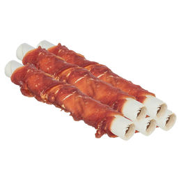 Produktbild von Trixie Denta Fun Roll Zahnpflege-Snack für Hunde mit Rind Ente und Huhn glutenfrei und ohne Zucker 28 cm - 40 x 95 g