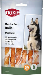 Produktbild von Trixie Denta Fun Rolls Zahnpflege-Snack für Hunde mit Huhn - 6 x 17 cm