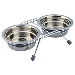 Trixie Eat on Feet Erhöhter Napf aus Edelstahl in Silber - 6 x 0,9 l – Bild 1 von 2