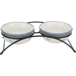 Trixie Eat on Feet Napf-Set für Katzen aus Keramik in Blau/Weiß - 1,4 l – Bild 1 von 5
