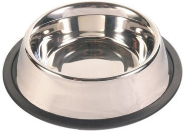 Trixie Edelstahlnapf für kleine und mittlere Hunde mit Gummiring 900 ml Silber - 0,9 l – Bild 1 von 4