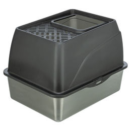 Produktbild von Trixie Edelstahltoilette Hop-In Haubentoilette Grau 40 x 39 x 52 cm