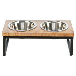 Trixie Erhöhter Napf aus Holz Schwarz/Braun 2 x 0,45 l für Hunde – Bild 1 von 1