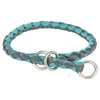 Produktbild von Trixie Erziehungshalsband aus Nylon für Hunde in Grau Bunt Türkis Größe M-L