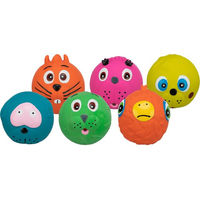 Produktbild von Trixie Faces Hundespielzeug Latex Bälle mit Quietschefunktion 6 cm Bunt