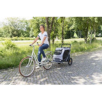 Produktbild von TRIXIE Fahrradanhänger für Hunde Größe M grau/schwarz wasserabweisend und faltbar
