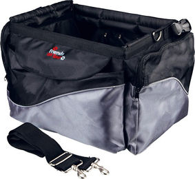 Produktbild von Trixie Fahrradkorb Friends on Tour de Luxe aus Nylon für kleine Hunde in Grau L 41 x B 26 x H 26 cm